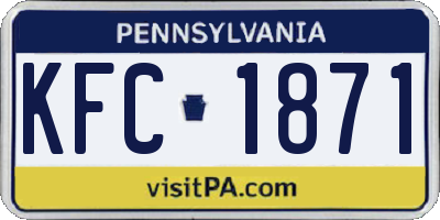 PA license plate KFC1871