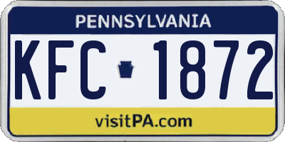 PA license plate KFC1872