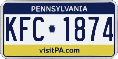 PA license plate KFC1874