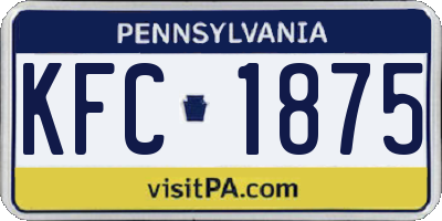 PA license plate KFC1875