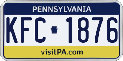 PA license plate KFC1876