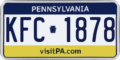 PA license plate KFC1878