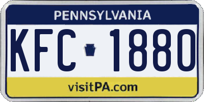 PA license plate KFC1880