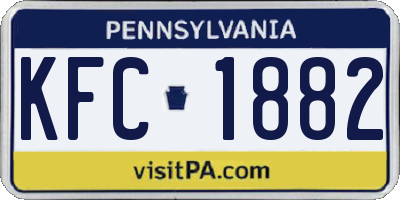 PA license plate KFC1882