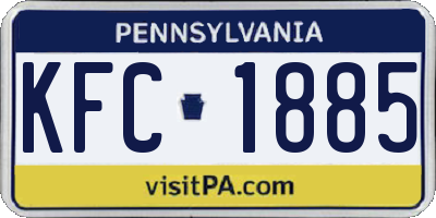 PA license plate KFC1885
