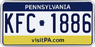 PA license plate KFC1886