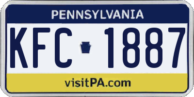 PA license plate KFC1887