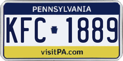 PA license plate KFC1889