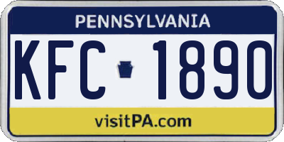 PA license plate KFC1890