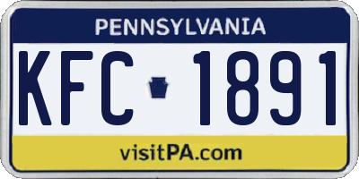 PA license plate KFC1891
