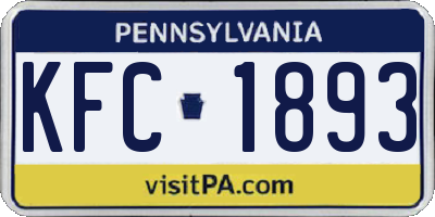 PA license plate KFC1893