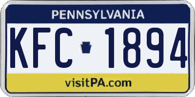 PA license plate KFC1894