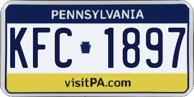 PA license plate KFC1897