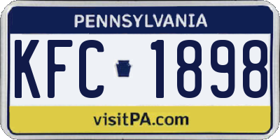 PA license plate KFC1898