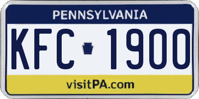 PA license plate KFC1900