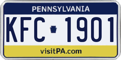 PA license plate KFC1901