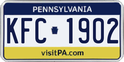 PA license plate KFC1902