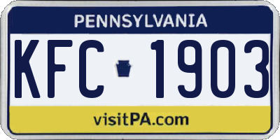 PA license plate KFC1903