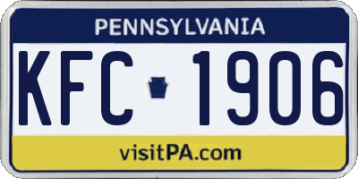 PA license plate KFC1906
