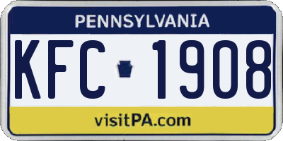 PA license plate KFC1908