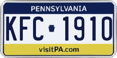 PA license plate KFC1910