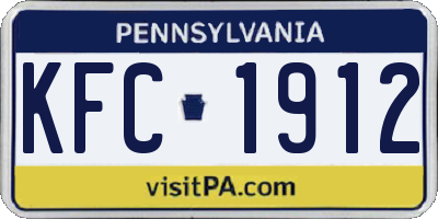 PA license plate KFC1912