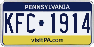 PA license plate KFC1914