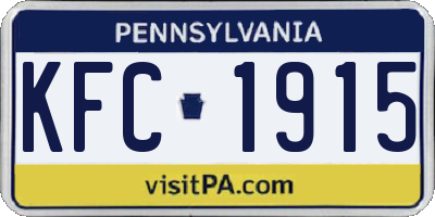 PA license plate KFC1915