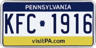PA license plate KFC1916