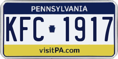 PA license plate KFC1917
