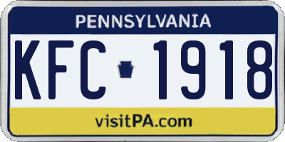 PA license plate KFC1918