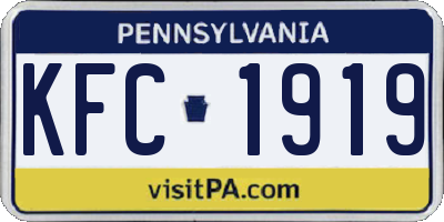 PA license plate KFC1919