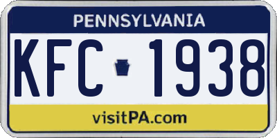 PA license plate KFC1938
