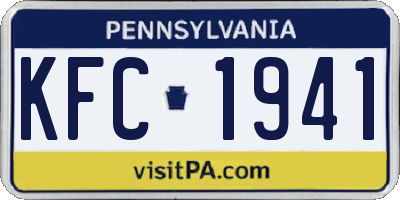 PA license plate KFC1941