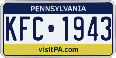 PA license plate KFC1943