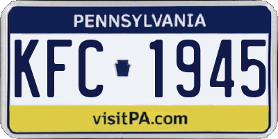 PA license plate KFC1945