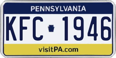PA license plate KFC1946