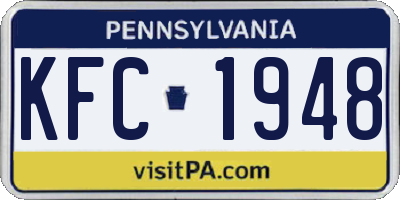 PA license plate KFC1948