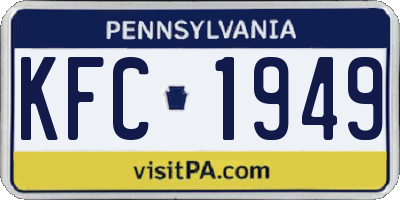 PA license plate KFC1949