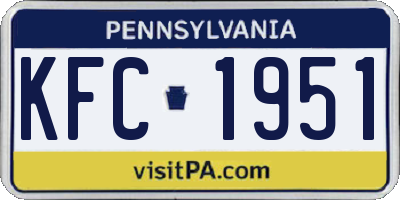 PA license plate KFC1951