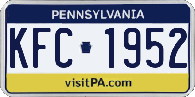 PA license plate KFC1952