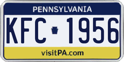 PA license plate KFC1956