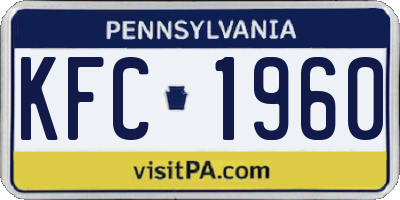 PA license plate KFC1960