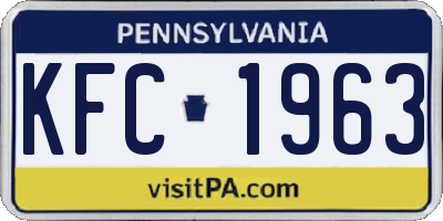 PA license plate KFC1963