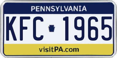 PA license plate KFC1965