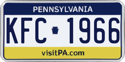 PA license plate KFC1966