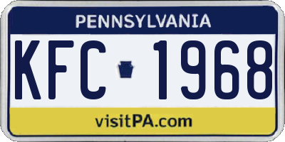 PA license plate KFC1968