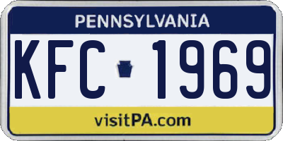 PA license plate KFC1969