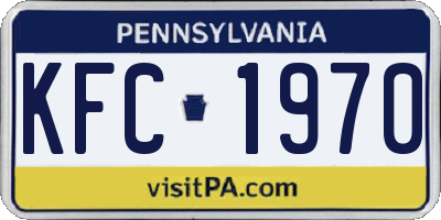 PA license plate KFC1970