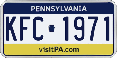 PA license plate KFC1971